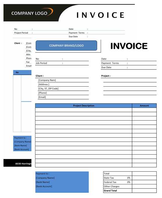 Consultant Invoice Template for Microsoft Excel and Word